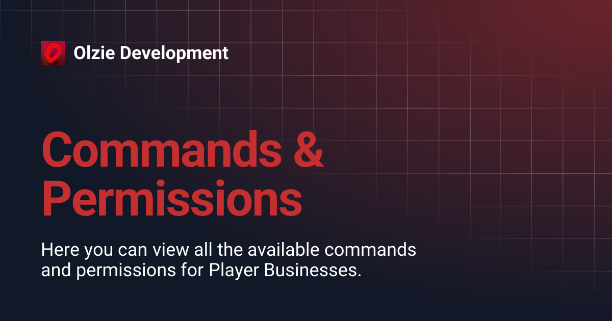 Commands & Permissions | Olzie Development